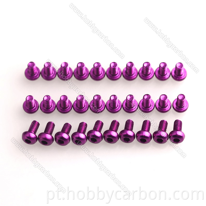 M3 Button Bolt Hex Head Purple Screw